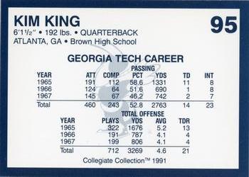 1991 Collegiate Collection Georgia Tech Yellow Jackets #95 Kim King Back