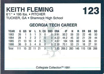 1991 Collegiate Collection Georgia Tech Yellow Jackets #123 Keith Fleming Back