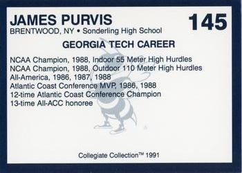 1991 Collegiate Collection Georgia Tech Yellow Jackets #145 James Purvis Back