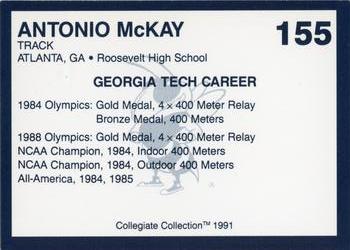 1991 Collegiate Collection Georgia Tech Yellow Jackets #155 Antonio McKay Back