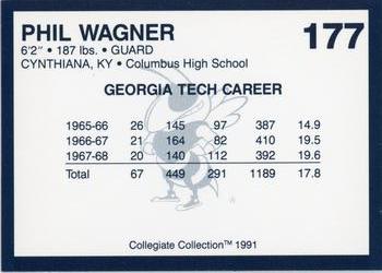 1991 Collegiate Collection Georgia Tech Yellow Jackets #177 Phil Wagner Back