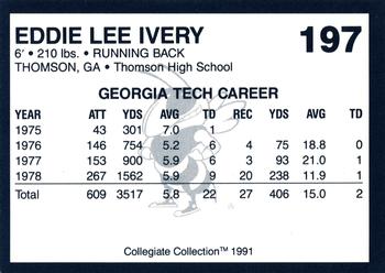 1991 Collegiate Collection Georgia Tech Yellow Jackets #197 Eddie Lee Ivery Back