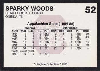 1991 Collegiate Collection South Carolina Gamecocks #52 Sparky Woods Back
