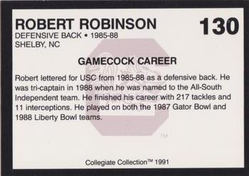 1991 Collegiate Collection South Carolina Gamecocks #130 Robert Robinson Back