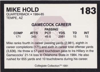 1991 Collegiate Collection South Carolina Gamecocks #183 Mike Hold Back