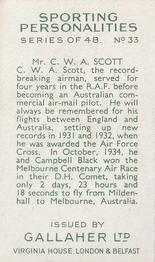 1936 Gallaher Sporting Personalities #33 Charles Scott Back