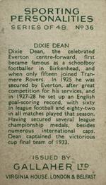 1936 Gallaher Sporting Personalities #36 Dixie Dean Back