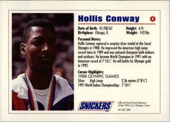 1992 Snickers U.S. Olympic #4 Hollis Conway Back