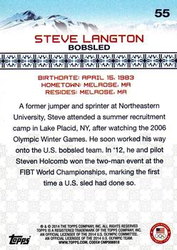 2014 Topps U.S. Olympic & Paralympic Team & Hopefuls #55 Steve Langton Back