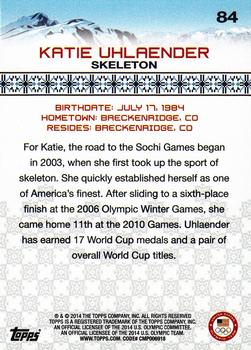 2014 Topps U.S. Olympic & Paralympic Team & Hopefuls #84 Katie Uhlaender Back