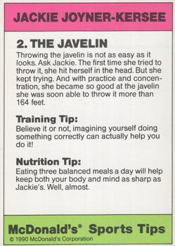 1990 McDonald's Sports Tips #2 Jackie Joyner-Kersee Back