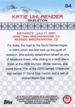 2014 Topps U.S. Olympic & Paralympic Team & Hopefuls - Bronze #84 Katie Uhlaender Back