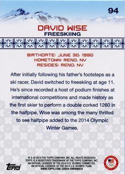 2014 Topps U.S. Olympic & Paralympic Team & Hopefuls - Bronze #94 David Wise Back