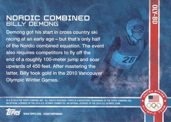 2014 Topps U.S. Olympic & Paralympic Team & Hopefuls - Games of the XXII Olympiad #OLY-BD Billy Demong Back