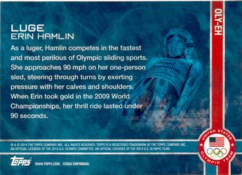 2014 Topps U.S. Olympic & Paralympic Team & Hopefuls - Games of the XXII Olympiad #OLY-EH Erin Hamlin Back