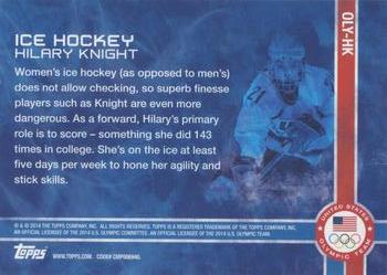 2014 Topps U.S. Olympic & Paralympic Team & Hopefuls - Games of the XXII Olympiad #OLY-HK Hilary Knight Back