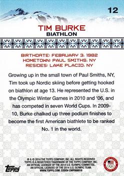 2014 Topps U.S. Olympic & Paralympic Team & Hopefuls - Gold #12 Tim Burke Back