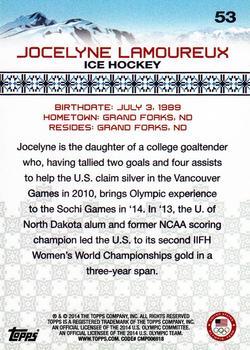 2014 Topps U.S. Olympic & Paralympic Team & Hopefuls - Gold Rainbow #53 Jocelyne Lamoureux Back