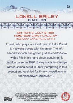 2014 Topps U.S. Olympic & Paralympic Team & Hopefuls - Silver #5 Lowell Bailey Back