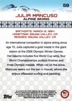 2014 Topps U.S. Olympic & Paralympic Team & Hopefuls - Silver #59 Julia Mancuso Back