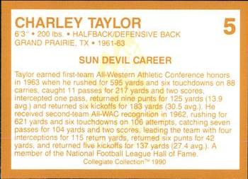 1990-91 Collegiate Collection Arizona State Sun Devils #5 Charley Taylor Back