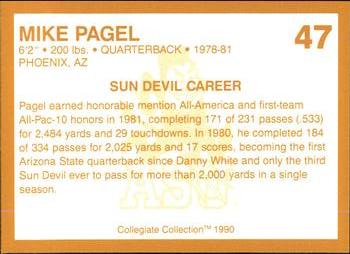 1990-91 Collegiate Collection Arizona State Sun Devils #47 Mike Pagel Back