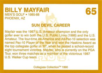 1990-91 Collegiate Collection Arizona State Sun Devils #65 Billy Mayfair Back