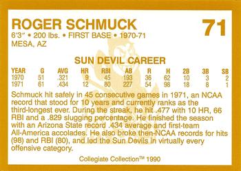 1990-91 Collegiate Collection Arizona State Sun Devils #71 Roger Schmuck Back