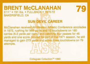 1990-91 Collegiate Collection Arizona State Sun Devils #79 Brent McClanahan Back