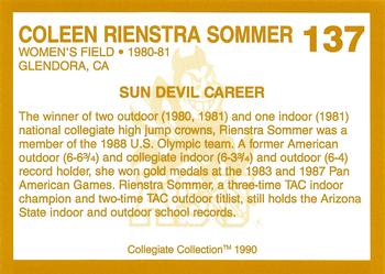 1990-91 Collegiate Collection Arizona State Sun Devils #137 Coleen Rienstra Sommer Back