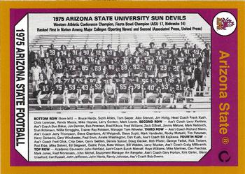 1990-91 Collegiate Collection Arizona State Sun Devils #138 Football Team 1975 Front