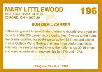 1990-91 Collegiate Collection Arizona State Sun Devils #196 Mary Littlewood Back
