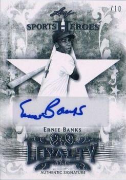 2013 Leaf Sports Heroes - Loyalty Autographs Gold #L-EB1 Ernie Banks Front