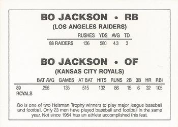 1990 Bo Jackson (Black & Blue Border) (unlicensed) #NNO Bo Jackson Back