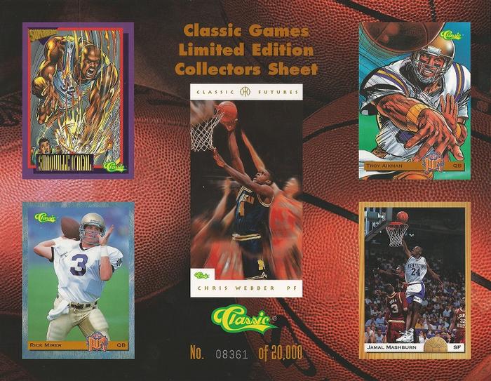 1993 Classic Limited Edition Collector's Sheet #NNO Limited Edition Collector's Sheet Front