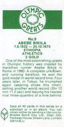 1979 Brooke Bond Olympic Greats #9 Abebe Bikila Back