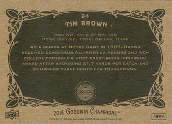 2014 Upper Deck Goodwin Champions #94 Tim Brown Back