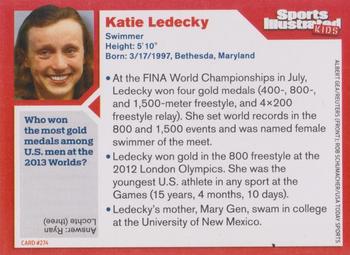 2013 Sports Illustrated for Kids #274 Katie Ledecky Back
