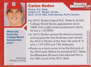 2014 Sports Illustrated for Kids #306 Carlos Rodon Back