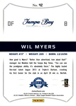 2013 Panini Father's Day #42 Wil Myers Back