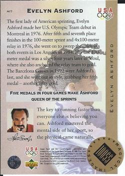 1996 Upper Deck USA Olympicards - Magical Images #MI7 Evelyn Ashford Back