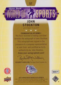 2011 Upper Deck World of Sports - Autographs #57 John Stockton Back
