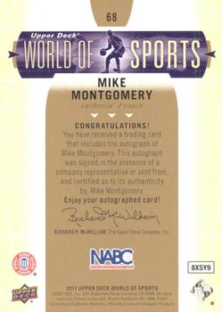 2011 Upper Deck World of Sports - Autographs #68 Mike Montgomery Back