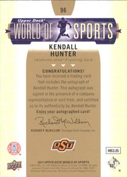 2011 Upper Deck World of Sports - Autographs #96 Kendall Hunter Back
