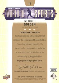 2011 Upper Deck World of Sports - Autographs #18 Reggie Golden Back