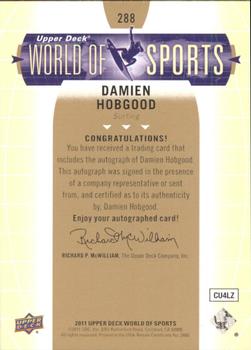 2011 Upper Deck World of Sports - Autographs #288 Damien Hobgood Back