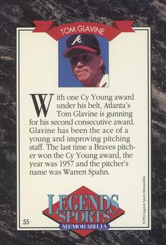 1992 Legends Sports Memorabilia #55 Tom Glavine Back