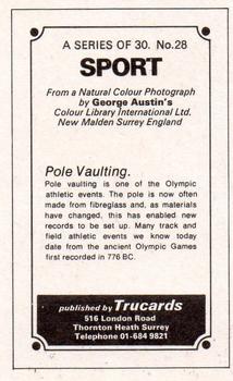 1970 Trucards Sport #28 Pole Vaulting Back