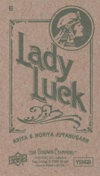 2014 Upper Deck Goodwin Champions - Mini Green Lady Luck Back #6 Ariya Jutanugarn/Moriya Jutanugarn Back