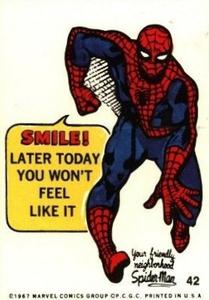 1967 Philadelphia Marvel Stickers #42 Smile! Later today you won't feel like it Front